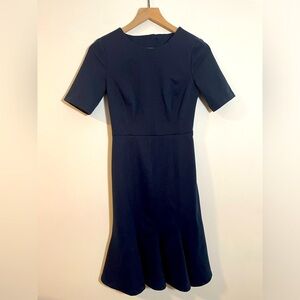 Banana Republic Navy Midi Fit-and-Flare Dress